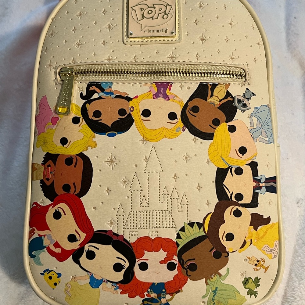 Loungefly Pop! Cream Backpack with Princess Design